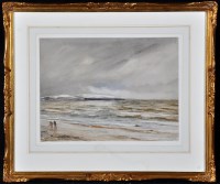 Lot 240 - Robert Jobling (1841-1923) Figures on a beach...