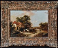 Lot 450 - George Lara (1834-1890) A village street scene...