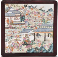 Lot 546 - Chinese Famille Rose 'hundred boys' panel,...