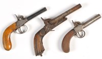 Lot 1070 - A 19th Century double barrelled percussion...
