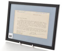 Lot 1127 - George Bernard Shaw (1856-1950); a typed...
