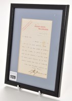 Lot 1129 - Gerome Klapka (1859-1927): a signed typed...