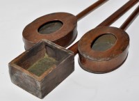 Lot 1146 - Three 19th Century oak church collection boxes,...