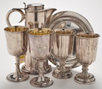 Lot 1149 - A pair of Victorian wine chalices, engraved...