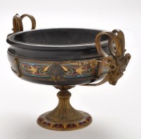 Lot 1172 - A 19th Century cloisonne enamel, black marble...
