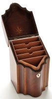 Lot 1175 - A Georgian mahogany serpentine front knife box,...