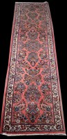 Lot 1247 - A Mehraban runner, the field decorated with...