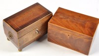Lot 411 - A late 18th Century mahogany tea caddy,...