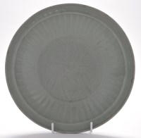 Lot 490 - Large Longquan celadon type fluted dish, the...