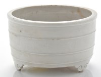 Lot 542 - Blanc-de-chine cylindrical form censer,...