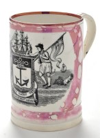 Lot 866 - A 19th Century Sunderland lustre frog tankard,...