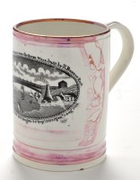 Lot 869 - A 19th Century Sunderland lustre frog tankard,...