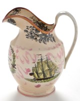 Lot 913 - A 19th Century Sunderland lustre ewer,...