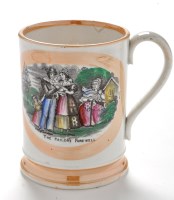 Lot 936 - A 19th Century Sunderland lustre frog tankard,...