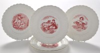 Lot 950 - A set of five 19th Century tea plates, by...