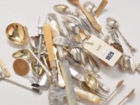 Lot 1029 - Miscellaneous and plated white metal cutlery,...