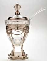 Lot 1031 - A W.M.F. style white metal and cut glass punch...