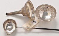 Lot 1105 - A matched George III wine funnel, of typical...