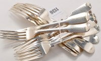 Lot 1136 - Three George IV dessert forks, by Marshall &...