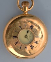Lot 1176 - A gentleman's 18K half hunter pocket watch,...