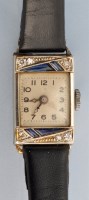 Lot 1184 - An Art Deco white metal, sapphire and diamond...