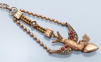 Lot 1254 - A Victorian yellow metal drop pendant,...