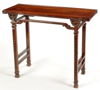 Lot 1433 - A Chinese carved hardwood rectangular-shaped...