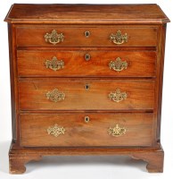 Lot 1488 - A George III mahogany chest of four long...