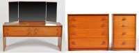 Lot 6 - Stag: a teak part bedroom suite, comprising: a...