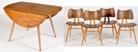Lot 7 - Four Ercol light elm and beech wood butterfly...