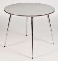 Lot 61 - A mid 20th Century circular white melamine and...