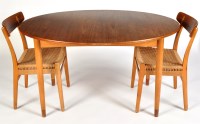 Lot 81 - Six Danish teak and beech wood dining chairs,...