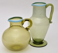 Lot 132A - Hand blown green studio glass: comprising a...