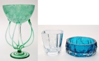 Lot 146 - Orrefors: a square canted crystal glass vase,...