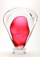 Lot 151 - Svaja: ''Watercolour'' a pink and clear glass...