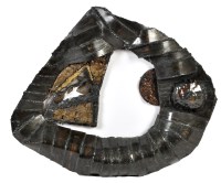 Lot 154 - An abstract soldered steel and bronze wall...