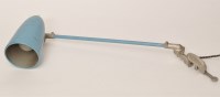 Lot 163 - A c.1930's blue painted metal table lamp, with...