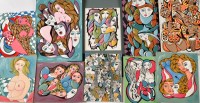 Lot 311 - *A*** van den Bossche Female Heads signed pen,...