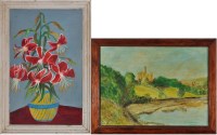 Lot 345 - *John Leonard Robinson Flowers in a vase oil...