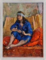 Lot 383 - *Bernard Dunstan ''Moroccan Girl'' signed with...