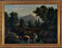 Lot 170 - 19th Century Italian School A river valley...