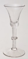 Lot 295 - Air twist wine glass, bell bowl above multiple...