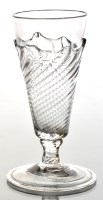 Lot 300 - Flamiform wrythen ale glass, moulded round...