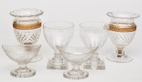 Lot 312 - Near pair of giltmetal mounted cut glass...