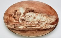 Lot 356 - Pinder Bourne & Co. charger, painted with an...