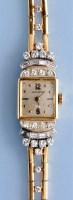 Lot 589 - Jaccards: an 18k. cocktail watch, with square...