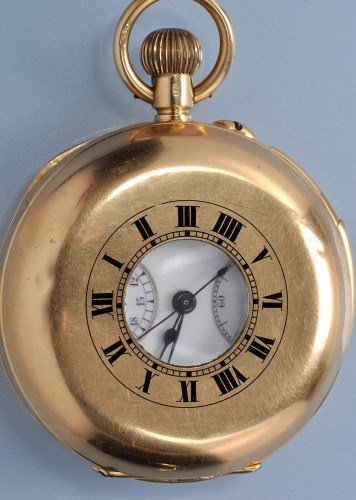 Lot 593 - A George V 18ct. gold minute repeating crown...