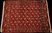 Lot 868 - An early 20th Century Turkoman rug, the field...