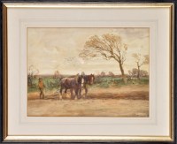 Lot 99 - John Atkinson (1888-1937) A PLOUGHMAN AND TEAM...