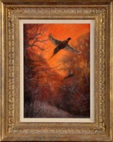 Lot 243 - John Trickett (b.1952-) ''PHEASANTS'' signed...